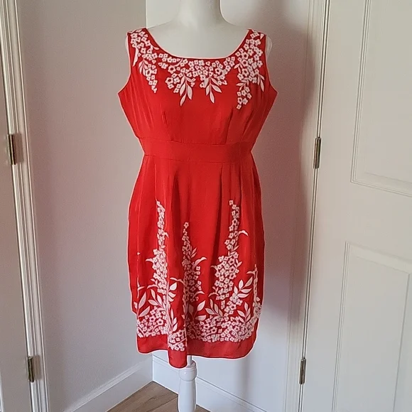 Antonio Melani Orange Embroidery Floral  Dress Size 12 - Picture 4 of 15